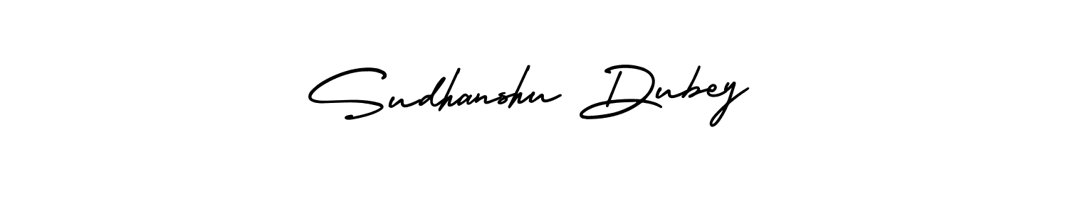 The best way (AmerikaSignatureDemo-Regular) to make a short signature is to pick only two or three words in your name. The name Sudhanshu Dubey include a total of six letters. For converting this name. Sudhanshu Dubey signature style 3 images and pictures png