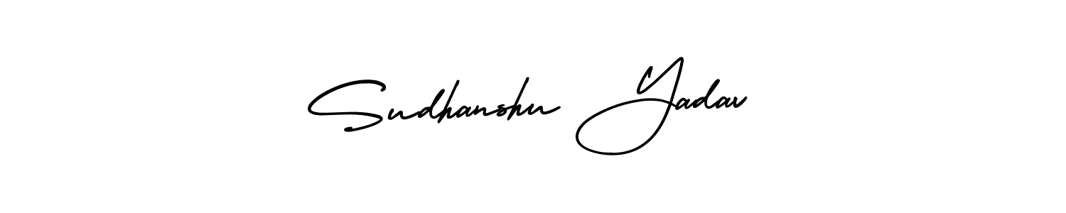 How to Draw Sudhanshu Yadav signature style? AmerikaSignatureDemo-Regular is a latest design signature styles for name Sudhanshu Yadav. Sudhanshu Yadav signature style 3 images and pictures png