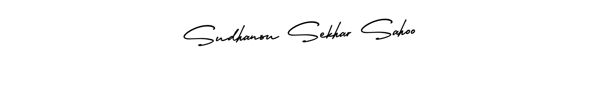 The best way (AmerikaSignatureDemo-Regular) to make a short signature is to pick only two or three words in your name. The name Sudhansu Sekhar Sahoo include a total of six letters. For converting this name. Sudhansu Sekhar Sahoo signature style 3 images and pictures png