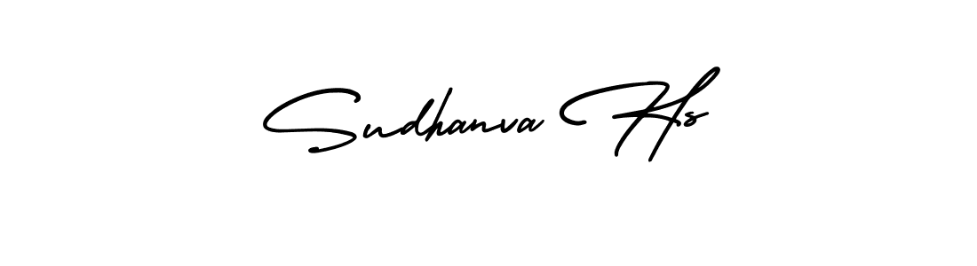Sudhanva Hs stylish signature style. Best Handwritten Sign (AmerikaSignatureDemo-Regular) for my name. Handwritten Signature Collection Ideas for my name Sudhanva Hs. Sudhanva Hs signature style 3 images and pictures png