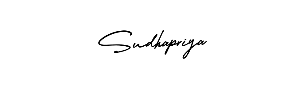 The best way (AmerikaSignatureDemo-Regular) to make a short signature is to pick only two or three words in your name. The name Sudhapriya include a total of six letters. For converting this name. Sudhapriya signature style 3 images and pictures png