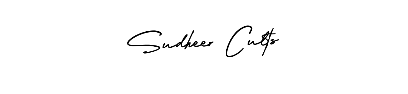 You should practise on your own different ways (AmerikaSignatureDemo-Regular) to write your name (Sudheer Cults) in signature. don't let someone else do it for you. Sudheer Cults signature style 3 images and pictures png