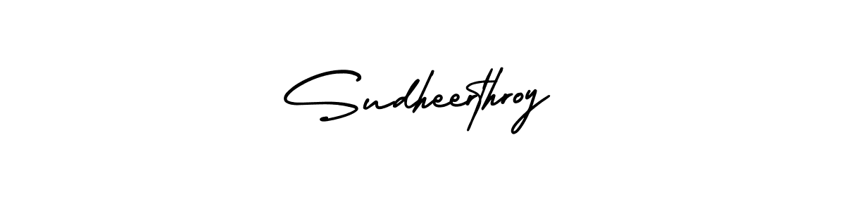 Make a short Sudheerthroy signature style. Manage your documents anywhere anytime using AmerikaSignatureDemo-Regular. Create and add eSignatures, submit forms, share and send files easily. Sudheerthroy signature style 3 images and pictures png