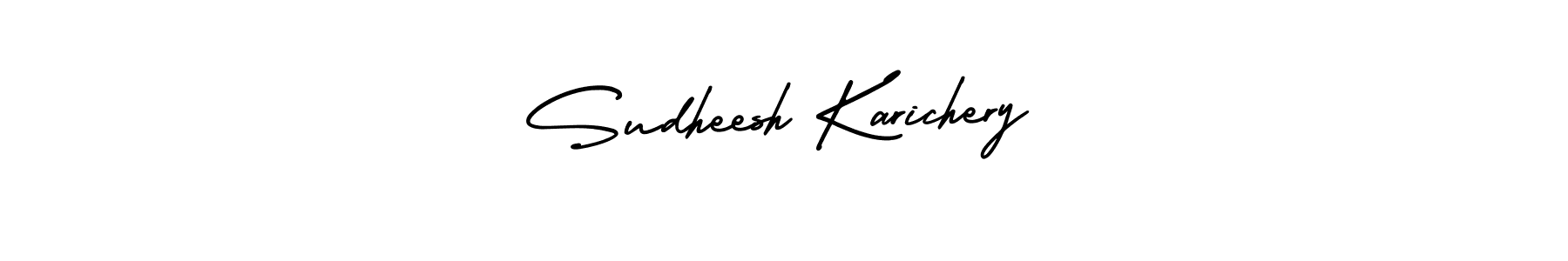 How to make Sudheesh Karichery name signature. Use AmerikaSignatureDemo-Regular style for creating short signs online. This is the latest handwritten sign. Sudheesh Karichery signature style 3 images and pictures png