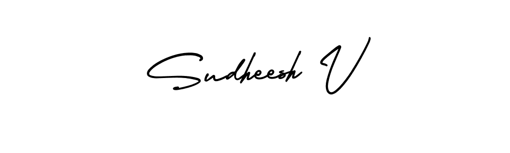 Make a beautiful signature design for name Sudheesh V. With this signature (AmerikaSignatureDemo-Regular) style, you can create a handwritten signature for free. Sudheesh V signature style 3 images and pictures png