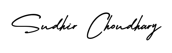 Quickly download Sudhir Choudhary name signature in high-resolution PNG using AmerikaSignatureDemo-Regular style. Ready to insert into PDFs and online applications. Sudhir Choudhary signature style 3 images and pictures png