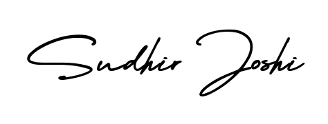 A classic penmanship look for Sudhir Joshi. The AmerikaSignatureDemo-Regular font brings timeless elegance and confidence to every signed document. Sudhir Joshi signature style 3 images and pictures png
