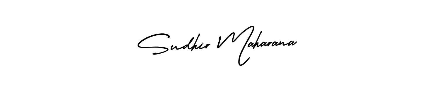 The best way (AmerikaSignatureDemo-Regular) to make a short signature is to pick only two or three words in your name. The name Sudhir Maharana include a total of six letters. For converting this name. Sudhir Maharana signature style 3 images and pictures png