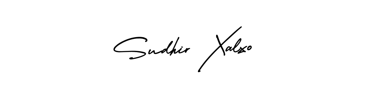 The best way (AmerikaSignatureDemo-Regular) to make a short signature is to pick only two or three words in your name. The name Sudhir Xalxo include a total of six letters. For converting this name. Sudhir Xalxo signature style 3 images and pictures png