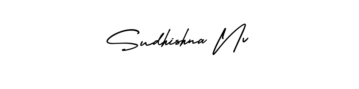 AmerikaSignatureDemo-Regular is a professional signature style that is perfect for those who want to add a touch of class to their signature. It is also a great choice for those who want to make their signature more unique. Get Sudhishna Nv name to fancy signature for free. Sudhishna Nv signature style 3 images and pictures png