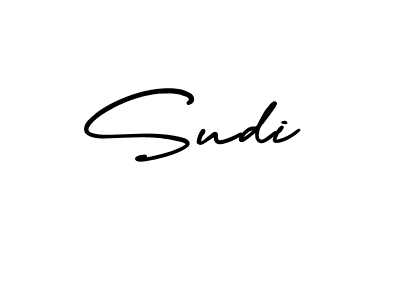 You should practise on your own different ways (AmerikaSignatureDemo-Regular) to write your name (Sudi) in signature. don't let someone else do it for you. Sudi signature style 3 images and pictures png