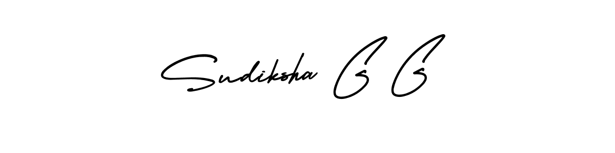 The best way (AmerikaSignatureDemo-Regular) to make a short signature is to pick only two or three words in your name. The name Sudiksha G G include a total of six letters. For converting this name. Sudiksha G G signature style 3 images and pictures png