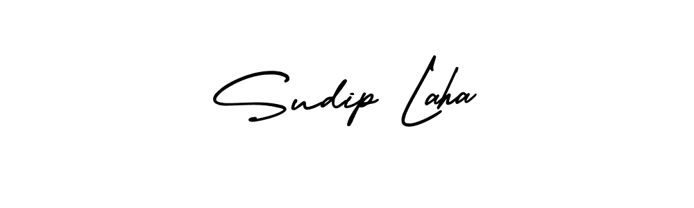 AmerikaSignatureDemo-Regular is a professional signature style that is perfect for those who want to add a touch of class to their signature. It is also a great choice for those who want to make their signature more unique. Get Sudip Laha name to fancy signature for free. Sudip Laha signature style 3 images and pictures png