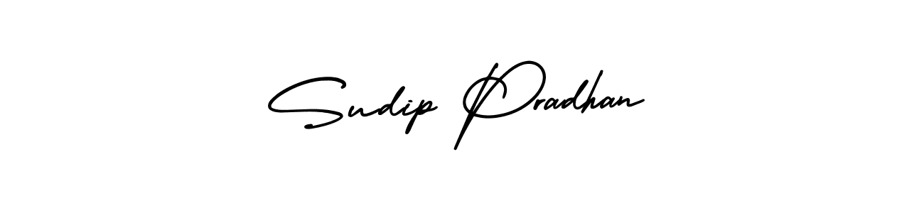 The best way (AmerikaSignatureDemo-Regular) to make a short signature is to pick only two or three words in your name. The name Sudip Pradhan include a total of six letters. For converting this name. Sudip Pradhan signature style 3 images and pictures png