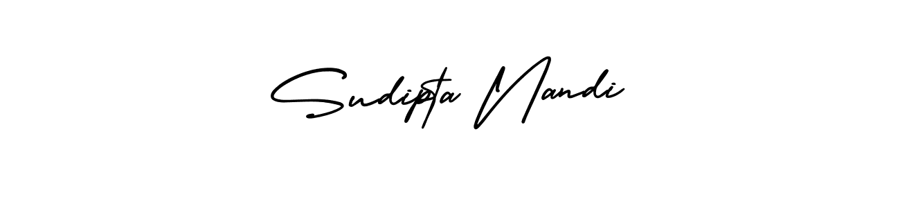 You should practise on your own different ways (AmerikaSignatureDemo-Regular) to write your name (Sudipta Nandi) in signature. don't let someone else do it for you. Sudipta Nandi signature style 3 images and pictures png