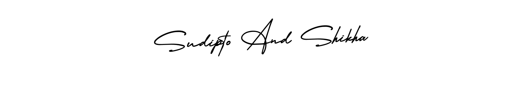 Design your own signature with our free online signature maker. With this signature software, you can create a handwritten (AmerikaSignatureDemo-Regular) signature for name Sudipto And Shikha. Sudipto And Shikha signature style 3 images and pictures png