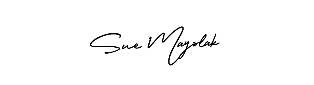 if you are searching for the best signature style for your name Sue Mayslak. so please give up your signature search. here we have designed multiple signature styles  using AmerikaSignatureDemo-Regular. Sue Mayslak signature style 3 images and pictures png