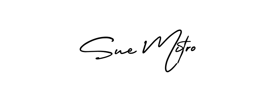 The best way (AmerikaSignatureDemo-Regular) to make a short signature is to pick only two or three words in your name. The name Sue Mitro include a total of six letters. For converting this name. Sue Mitro signature style 3 images and pictures png