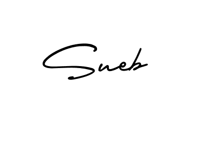 How to make Sueb name signature. Use AmerikaSignatureDemo-Regular style for creating short signs online. This is the latest handwritten sign. Sueb signature style 3 images and pictures png