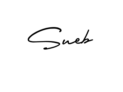 How to make Sueb name signature. Use AmerikaSignatureDemo-Regular style for creating short signs online. This is the latest handwritten sign. Sueb signature style 3 images and pictures png