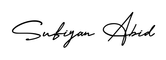 Discover how Sufiyan Abid looks in an executive cursive font (AmerikaSignatureDemo-Regular). Perfect for legal documents, invoices, and certificates. Sufiyan Abid signature style 3 images and pictures png
