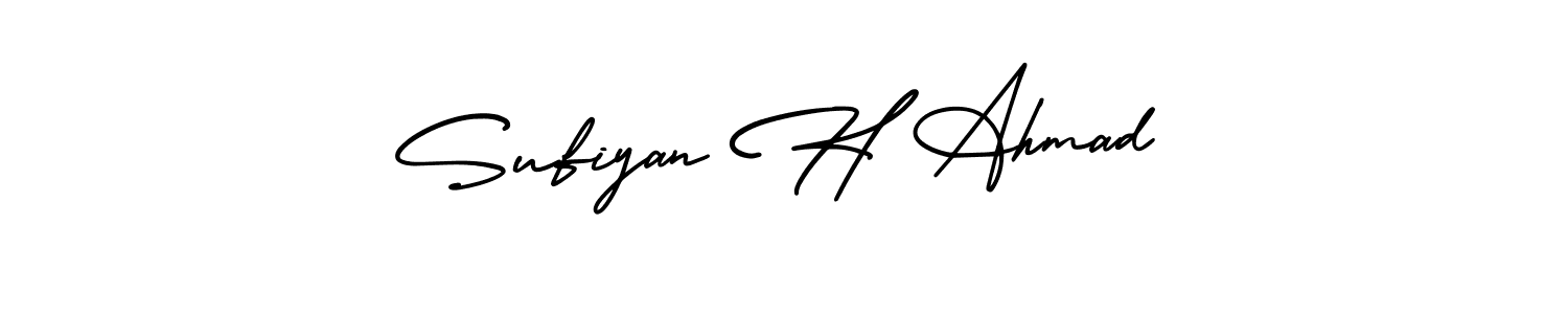 How to make Sufiyan H Ahmad name signature. Use AmerikaSignatureDemo-Regular style for creating short signs online. This is the latest handwritten sign. Sufiyan H Ahmad signature style 3 images and pictures png