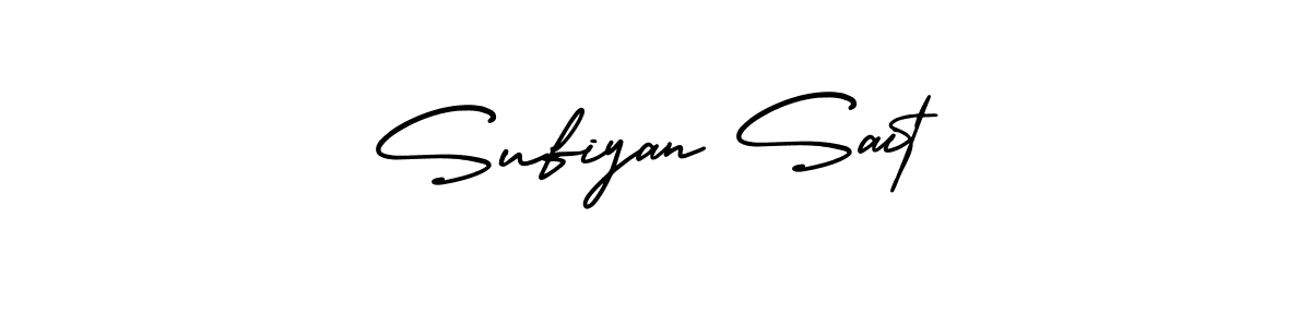 How to Draw Sufiyan Sait signature style? AmerikaSignatureDemo-Regular is a latest design signature styles for name Sufiyan Sait. Sufiyan Sait signature style 3 images and pictures png