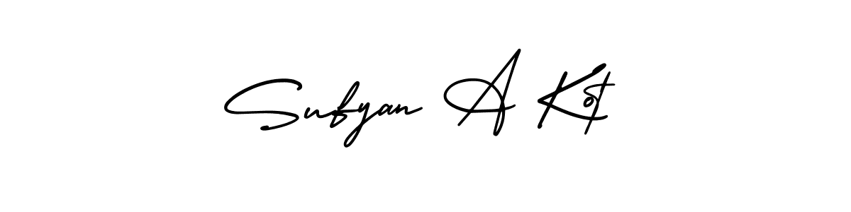 You should practise on your own different ways (AmerikaSignatureDemo-Regular) to write your name (Sufyan A Kot) in signature. don't let someone else do it for you. Sufyan A Kot signature style 3 images and pictures png