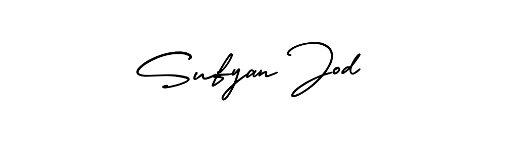 You should practise on your own different ways (AmerikaSignatureDemo-Regular) to write your name (Sufyan Jod) in signature. don't let someone else do it for you. Sufyan Jod signature style 3 images and pictures png