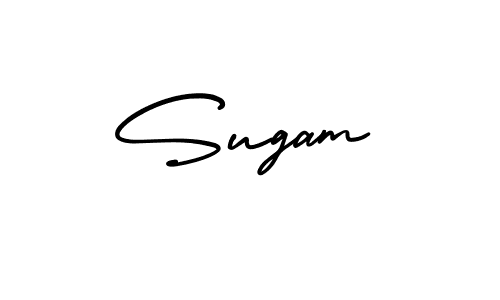 How to make Sugam signature? AmerikaSignatureDemo-Regular is a professional autograph style. Create handwritten signature for Sugam name. Sugam signature style 3 images and pictures png