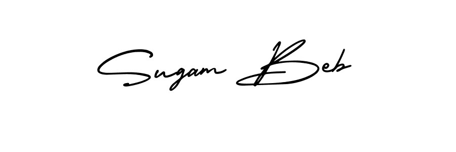 This is the best signature style for the Sugam Beb name. Also you like these signature font (AmerikaSignatureDemo-Regular). Mix name signature. Sugam Beb signature style 3 images and pictures png