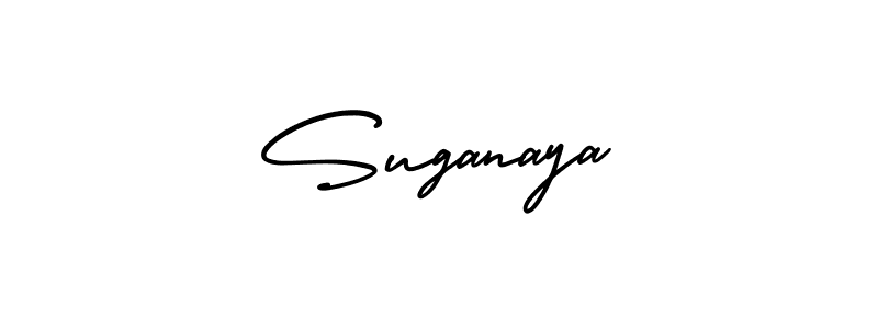 How to make Suganaya name signature. Use AmerikaSignatureDemo-Regular style for creating short signs online. This is the latest handwritten sign. Suganaya signature style 3 images and pictures png