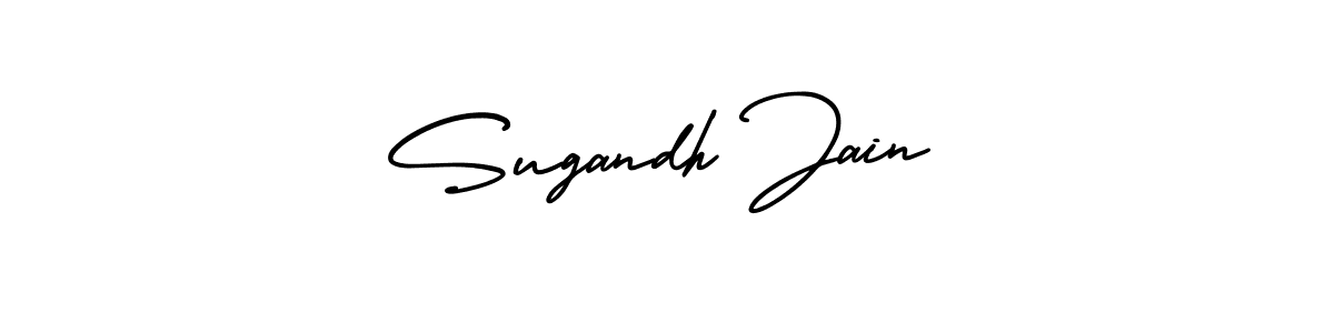 How to Draw Sugandh Jain signature style? AmerikaSignatureDemo-Regular is a latest design signature styles for name Sugandh Jain. Sugandh Jain signature style 3 images and pictures png