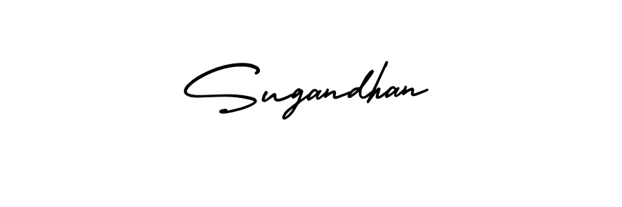How to make Sugandhan name signature. Use AmerikaSignatureDemo-Regular style for creating short signs online. This is the latest handwritten sign. Sugandhan signature style 3 images and pictures png