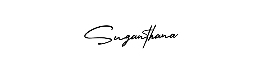 How to make Suganthana name signature. Use AmerikaSignatureDemo-Regular style for creating short signs online. This is the latest handwritten sign. Suganthana signature style 3 images and pictures png