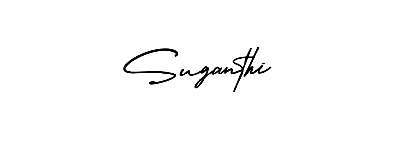 It looks lik you need a new signature style for name Suganthi. Design unique handwritten (AmerikaSignatureDemo-Regular) signature with our free signature maker in just a few clicks. Suganthi signature style 3 images and pictures png