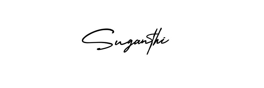 Suganthi  stylish signature style. Best Handwritten Sign (AmerikaSignatureDemo-Regular) for my name. Handwritten Signature Collection Ideas for my name Suganthi . Suganthi  signature style 3 images and pictures png