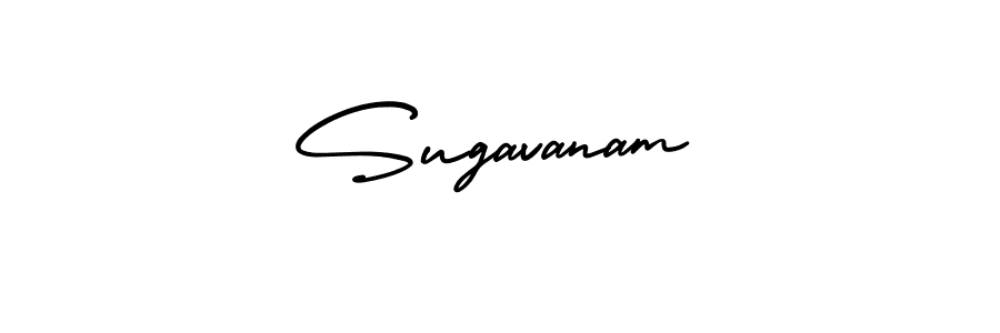 Sugavanam stylish signature style. Best Handwritten Sign (AmerikaSignatureDemo-Regular) for my name. Handwritten Signature Collection Ideas for my name Sugavanam. Sugavanam signature style 3 images and pictures png