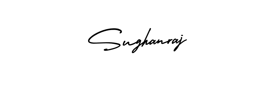The best way (AmerikaSignatureDemo-Regular) to make a short signature is to pick only two or three words in your name. The name Sughanraj include a total of six letters. For converting this name. Sughanraj signature style 3 images and pictures png