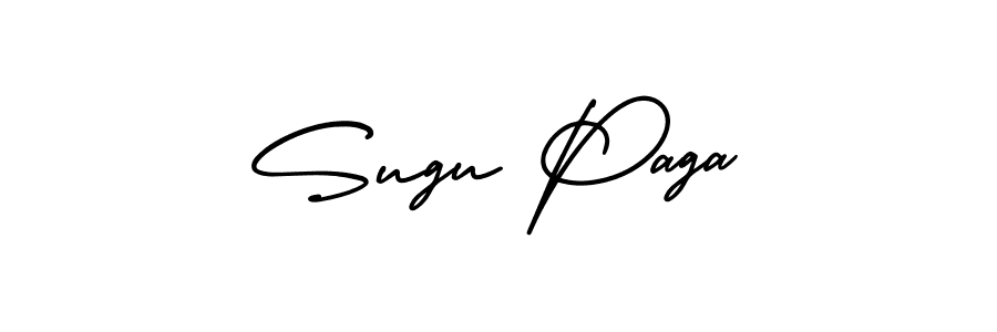 The best way (AmerikaSignatureDemo-Regular) to make a short signature is to pick only two or three words in your name. The name Sugu Paga include a total of six letters. For converting this name. Sugu Paga signature style 3 images and pictures png