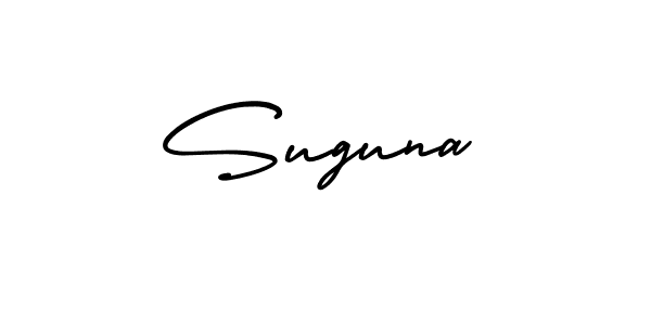 The best way (AmerikaSignatureDemo-Regular) to make a short signature is to pick only two or three words in your name. The name Suguna include a total of six letters. For converting this name. Suguna signature style 3 images and pictures png