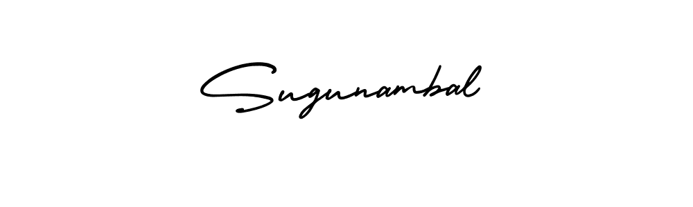 The best way (AmerikaSignatureDemo-Regular) to make a short signature is to pick only two or three words in your name. The name Sugunambal include a total of six letters. For converting this name. Sugunambal signature style 3 images and pictures png