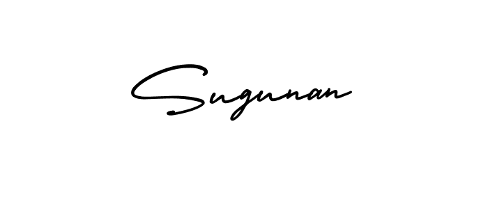How to make Sugunan name signature. Use AmerikaSignatureDemo-Regular style for creating short signs online. This is the latest handwritten sign. Sugunan signature style 3 images and pictures png