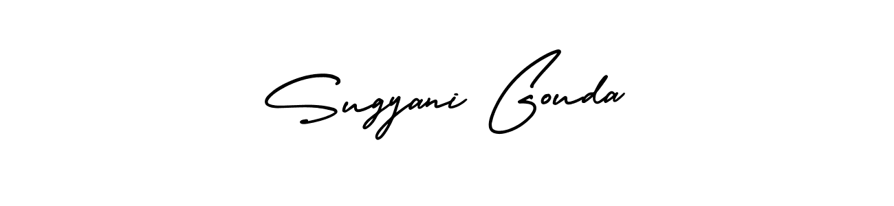 The best way (AmerikaSignatureDemo-Regular) to make a short signature is to pick only two or three words in your name. The name Sugyani Gouda include a total of six letters. For converting this name. Sugyani Gouda signature style 3 images and pictures png