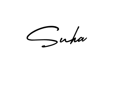 Design your own signature with our free online signature maker. With this signature software, you can create a handwritten (AmerikaSignatureDemo-Regular) signature for name Suha. Suha signature style 3 images and pictures png