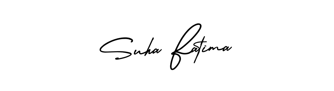 Suha Fatima stylish signature style. Best Handwritten Sign (AmerikaSignatureDemo-Regular) for my name. Handwritten Signature Collection Ideas for my name Suha Fatima. Suha Fatima signature style 3 images and pictures png