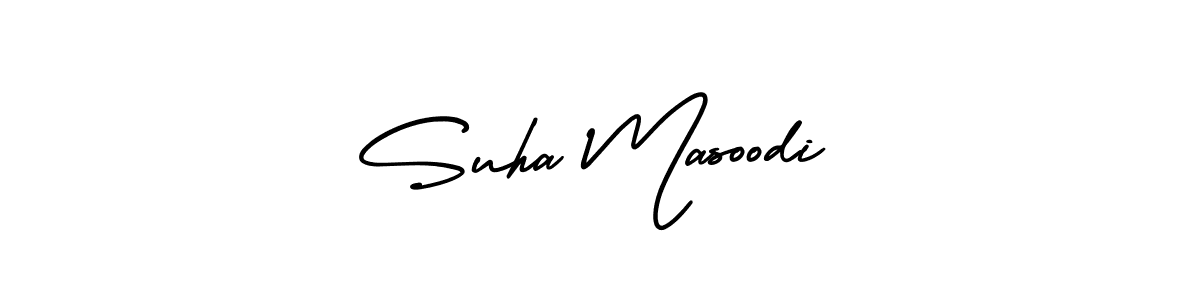 This is the best signature style for the Suha Masoodi name. Also you like these signature font (AmerikaSignatureDemo-Regular). Mix name signature. Suha Masoodi signature style 3 images and pictures png