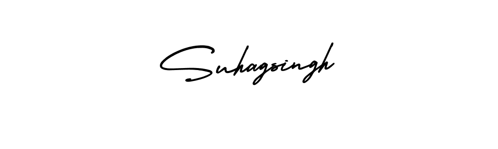 How to make Suhagsingh name signature. Use AmerikaSignatureDemo-Regular style for creating short signs online. This is the latest handwritten sign. Suhagsingh signature style 3 images and pictures png