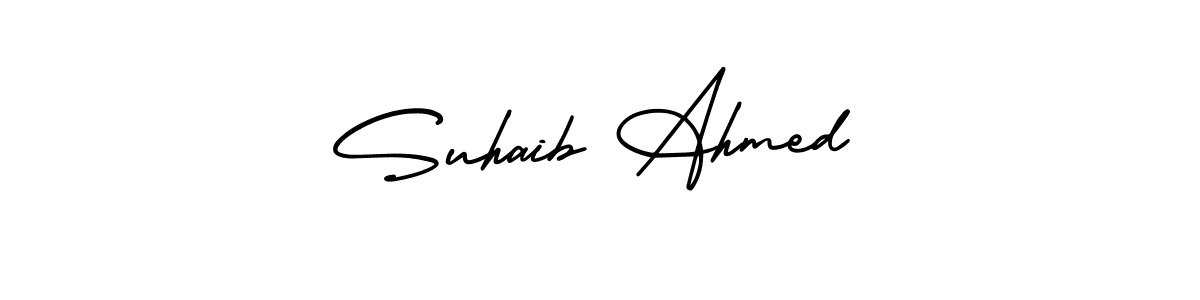 It looks lik you need a new signature style for name Suhaib Ahmed. Design unique handwritten (AmerikaSignatureDemo-Regular) signature with our free signature maker in just a few clicks. Suhaib Ahmed signature style 3 images and pictures png