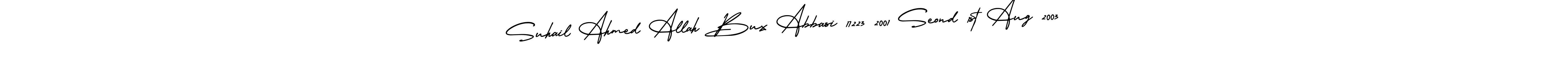 Create a beautiful signature design for name Suhail Ahmed Allah Bux Abbasi 17223 2001 Seond 1st Aug 2003. With this signature (AmerikaSignatureDemo-Regular) fonts, you can make a handwritten signature for free. Suhail Ahmed Allah Bux Abbasi 17223 2001 Seond 1st Aug 2003 signature style 3 images and pictures png